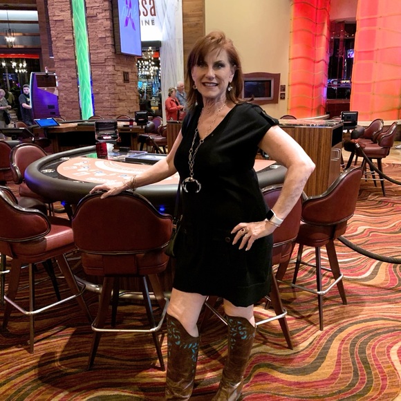 Anne Fontaine Knit Black V-Neck Dress with Pockets Size 10 - Picture 6 of 7